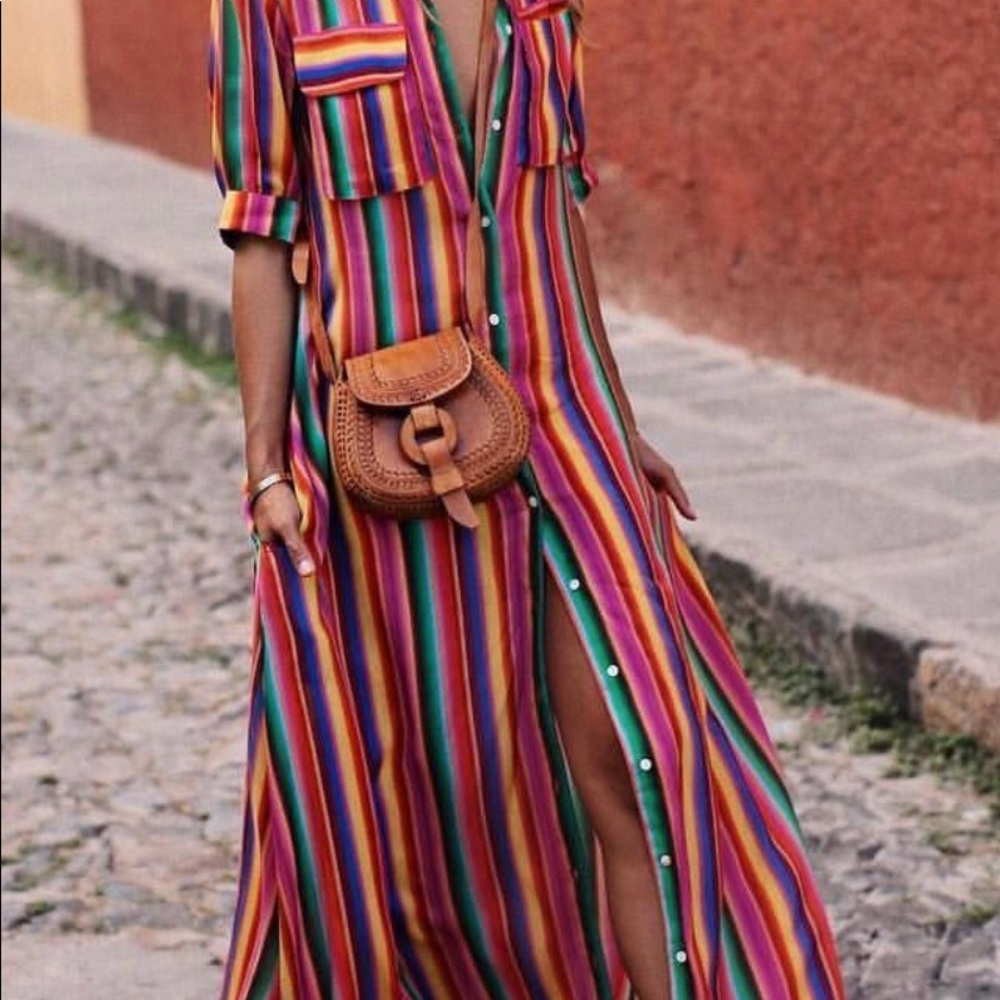 Colorful Boho Stripped Dress